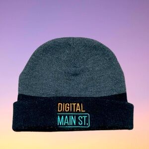 Men’s- Cuffed Beanie- DIGITAL MAIN ST. - Gray & black color - One Size